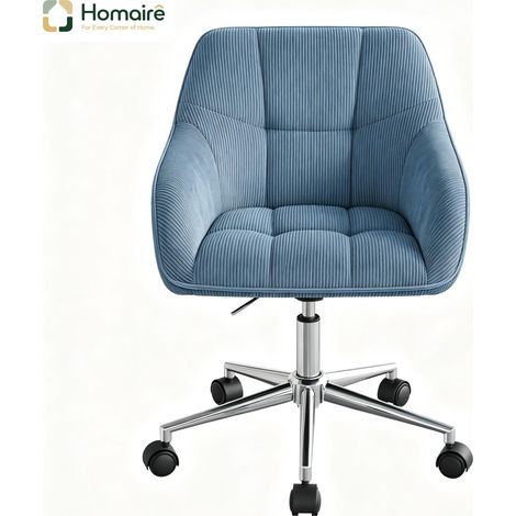 Fauteuil en velours côtelé bleu avec accoudoirs 40 x 56 x 90 cm HOMAIRE (1/5)