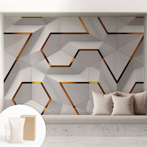 Carta Da Parati Non Tessuto - Decorazione Da Muro - Traspirante - Con Motivo - Per Camera Da Letto Cucina Geometria moderna 208x146 cm (1/5)