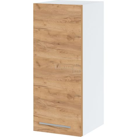 Meuble haut de cuisine Bellissi Chene 1 porte L 30 cm - Porte avec poignée apparente Décor chêne brut (1/5)