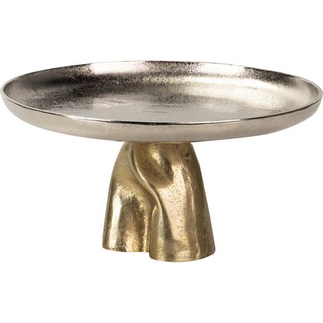 Centre de table en aluminium doré et argenté 30 x 30 x 15 cm
