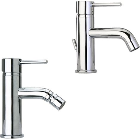 Coppia di Miscelatori Paini - Bidet + Lavabo - Leva Sottile Minimal - Finitura Cromata (1/5)