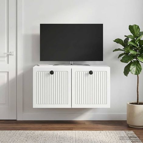 Wandmontierter TV-Schrank Weiß 59,5 x 41 x 30 cm Holzwerkstoff (1/5)