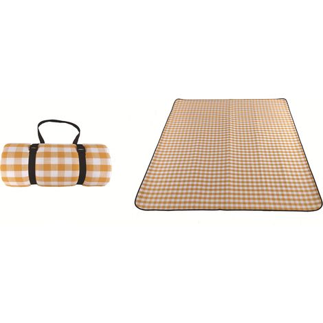 Outdoor Portable Foldable Thick Picnic Mat with Handle (Yellow) (1/5)