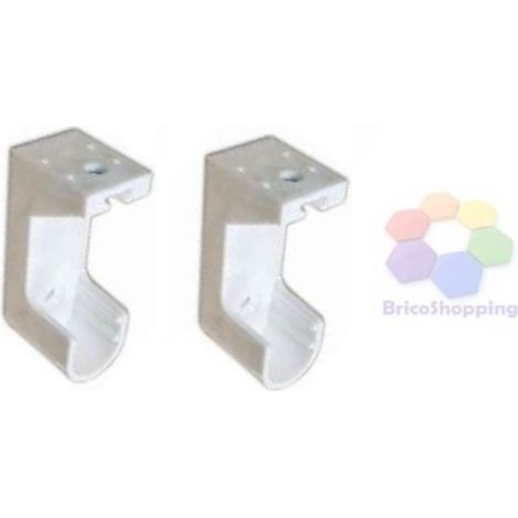 Reggitubo Reggi Tubo Supporto Asta Per Armadio Plastica Bianco Tondo Ovale 2pz (1/3)