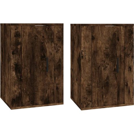 Mobile TV multimediale da parete scaffale per televisione televisione buffet sala da pranzo soggiorno camera da letto 2 pezzi rovere affumicato 40 x 34,5 x 60 cm marrone 020028983