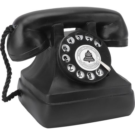 Grand modèle de téléphone décoratif rétro en résine, style vintage, à cadran rotatif, idéal pour décorer une vitrine de café ou de bar (type 13). (1/5)