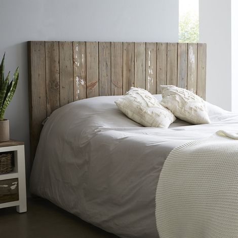 Berah Getah – Tête de lit en pin recyclé 160 cm – Hauteur 110 cm – Longueur 165 cm – Style bord de mer – Livrée montée (1/4)