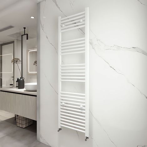 Acezanble Straight White Heated Towel Rail Radiator 1500 x 450 mm (1/4)