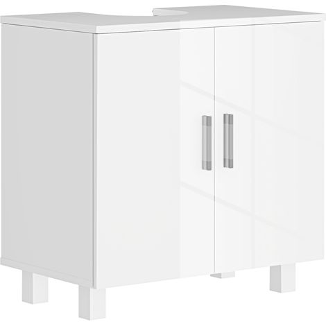 Mobile Sottolavabo da Bagno con Armadietto 2 Ante 60x35x60 cm in MDF Bianco (1/5)