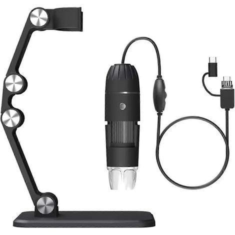 Microscope numérique portable USB HD avec caméra d'inspection, grossissement 50x-1600x, trépied et 8 LED, compatible PC et smartphone. (1/4)