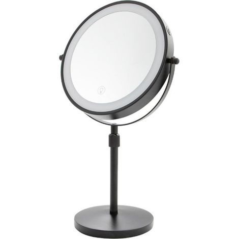 Mirror of makeup adjustable in height of 20,3 cm with lighting, rechargeable 10X/1 mirror grossissant to intensity variable in continuous with light, mirror of table rotary to 360° (1/5)