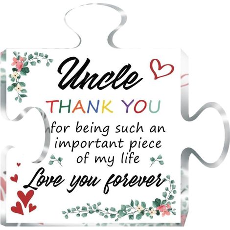 Plaque Acrylique - Forme Puzzle - Pour Bureau Maison Bureau - Poids Papier Décoratif - Cadeau Anniversaire Noël Action de Grâce - 1 Pièce