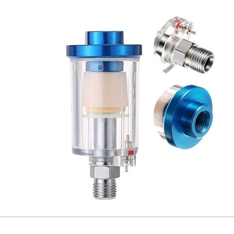 Mini filtro de aire en línea, separador de agua y aceite, regulador de presión, apto para pistolas de pintura y herramientas neumáticas. (1/5)