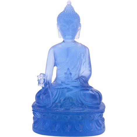Statue de Bouddha de la médecine tibétaine, objet de collection décoratif pour la méditation - Bleue - (1/5)