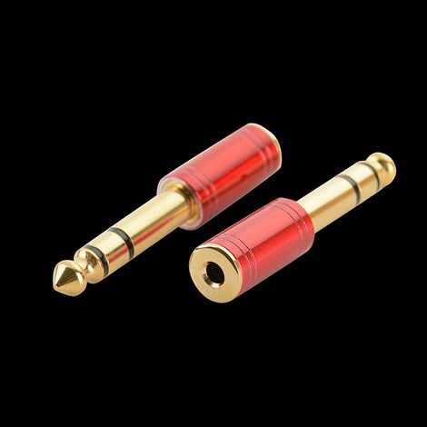 6.5 to 3.5 headphone audio adapter for pianos and digital keyboards 6.35 male to 3.5 female gold-plated metal plug. (1/5)