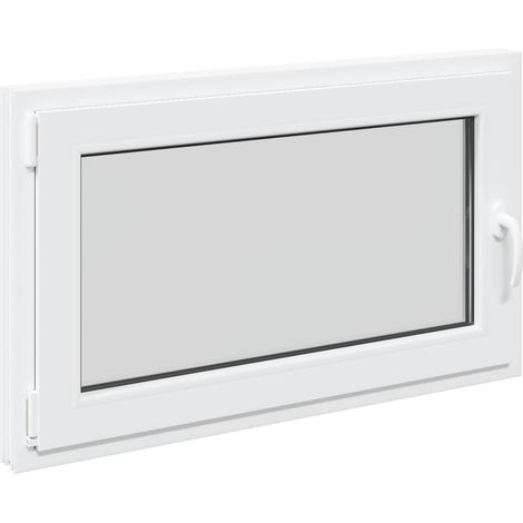 Ventana de sótano RISOR 100 x 70 cm PVC y vidrio Blanco vidaXL