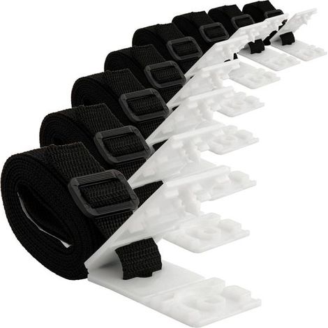 Lot de 8 sangles d'arrimage Sangles et clips d'arrimage pour enrouleurs Accessoires de rechange pour systèmes d'enrouleurs mobiles, bâches et couvertures de piscine (1/5)