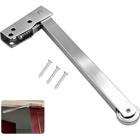 Automatic Silent Door Closer 304 Stainless Steel Adjustable Groom Spring Door with Damper and Caster for Fire Door Home Office 1 Piece Silver (1/5)