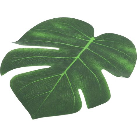 Accessoire de couronne à faire soi-même avec 12 feuilles de palmier tropicales artificielles (12 feuilles de palmier) (1/4)