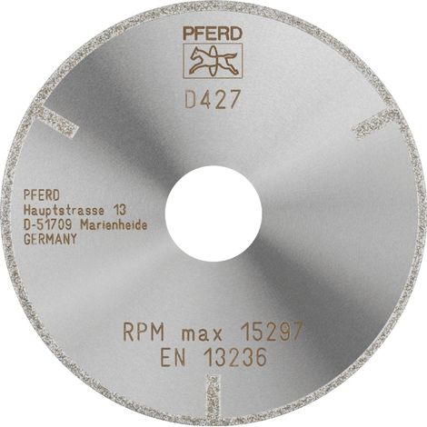 PFERD TOOLS Diamant-Trennscheibe D1A1R 100x2,0x22,23 mm D427 (grob) mit Schutzsegment für GFK/CFK (1/3)