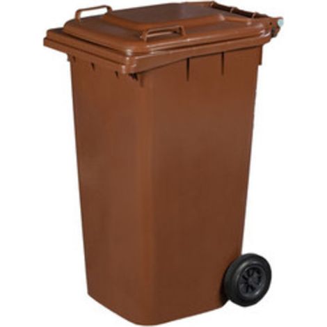 PATTUMIERA LT.240 CON RUOTE MARRONE