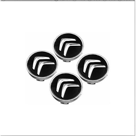 Cache Moyeux - Centre Roue 4×60 mm - Pour Jantes Automobile - Noir - Lot de 4 (1/5)