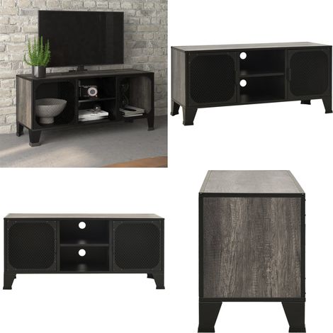 Meuble TV Gris 105x36x47 cm Métal et MDF - Meubles Tv - Meuble Tv Industriel - Meuble Tv Metal - Meuble Tv Gris - Support Tv - Home & Living (1/5)