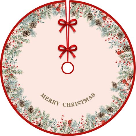 Jupe Arbre De Noël - En Tissu Doux Et Résistant - Pour Décoration Intérieure Extérieure - Convient Pour Arbre Réel Ou Artificiel - 1 Pièce (1/5)