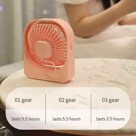 Mini ventilatore USB - Ventilatore da scrivania silenzioso, ventilatore portatile a 3 velocità, rotazione a 360°, per casa e ufficio, mini ventilatore da scrivania (1/4)