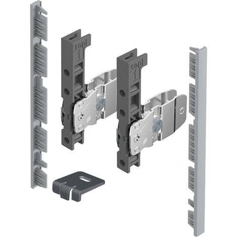 AvanTech YOU Kit de conectores para el frente interior a cortar a medida - Altura 139 mm - Plata - HETTICH - 9257612 (1/2)