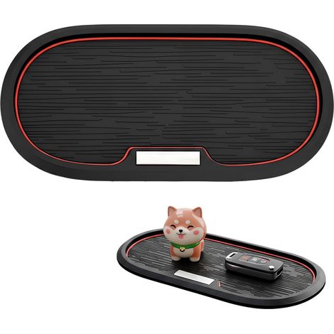 Tapis Antidérapant pour Tableau de Bord de Voiture, Anti Glisse en PU Mat Lavable, Résistant à la Chaleur sans Résidu, pour Téléphone Clés Lunettes (Noir 30 x 15cm) (1/5)