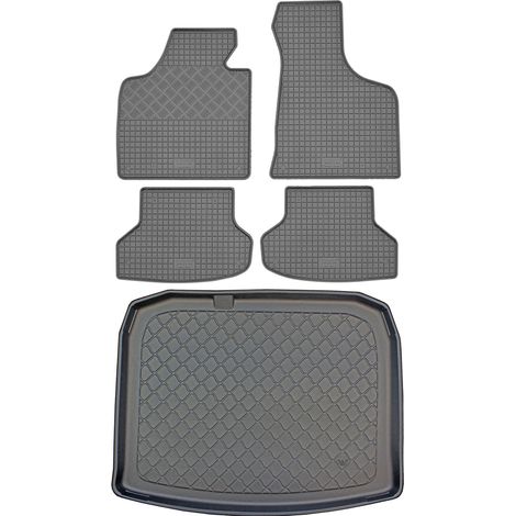 Ensemble de tapis de sol en caoutchouc pour Audi A3 8P Sportback (3/5 portes) de septembre 2004 à janvier 2013 : tapis de sol de voiture et tapis de coffre. (1/5)