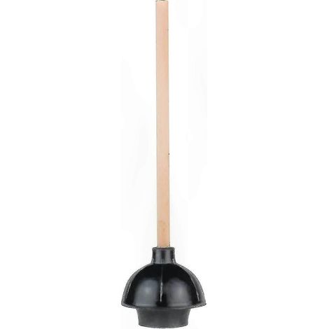 Pompe à déboucher WC robuste, ventouse double force à manche en bois, modèle professionnel caoutchouc épais, outil sanitaire pour toilettes, usage intensif commercial (1/5)