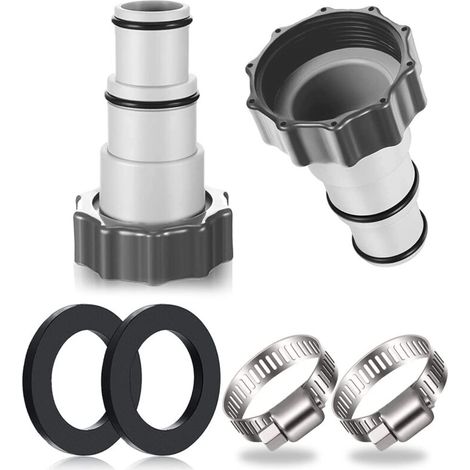 2PCS Adaptateur Tuyau Piscine, Adaptateur Piscine, Adaptateur pour Piscine Intex, Adaptateur Tuyau Piscine, Adaptateur Tuyau pour Pompe, Raccord pour Tuyau Piscine Ø 32 et 38 mm Lefou (1/5)
