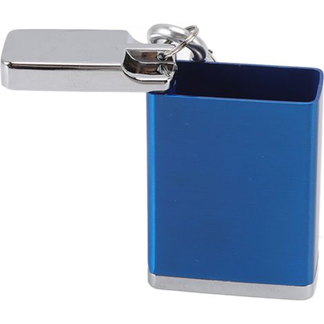 Cendrier portable mini en alliage de zinc ignifuge délicat porte-clés cendrier avec couvercle à boucle bleu (1/5)