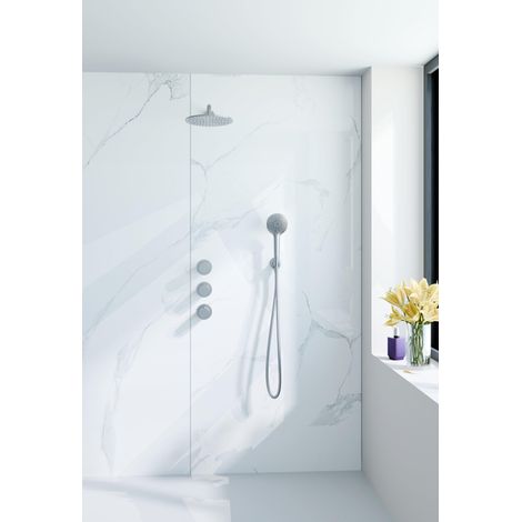 Fortifura Nebbio Ensemble de douche pluie - robinet encastré - élément encastré - coude mural de raccordement - flexible de douche métal - douchette à (1/5)
