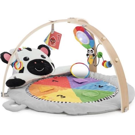 BABY EINSTEIN ZEN DER ZEBRA Spieldecke mit Holzbogen, multisensorische Spielzeuge, STEAM-Spiegel, Geschenk für Babys 0M+