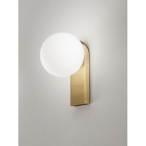 Applique LED en Aluminium et Verre Soufflé, Structure en Laiton Bruni, 8W 3000K, Design Moderne et Élégant pour Intérieur et Extérieur - Perenz