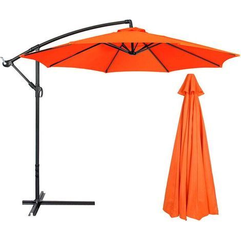 Parasol extérieur(sans pied) , imperméable et résistant aux UV, parasol de remplacement pour terrasse (sans pied) orange, convient à 2.7m, 8 oses (1/5)