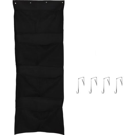 Grande pochette suspendue en tissu Oxford pour ranger peluches et jouets, organiseur de porte avec grands compartiments, rangement mural sans perçage. (1/5)