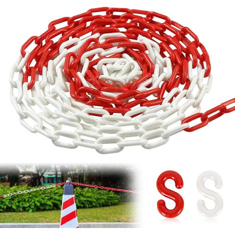 Chaîne en Plastique Chaine de Balisage Barrage Signalisation Rouge (1/5)