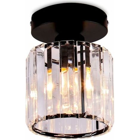 KLVGTIFS PU - Suspension moderne en cristal noir pour îlot de cuisine, salle à manger, chambre ou couloir, culot E26 (1/5)