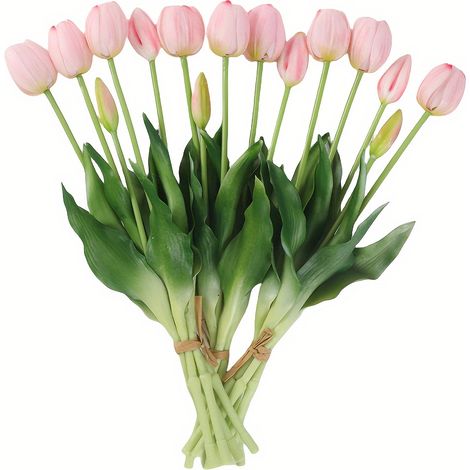3 pezzi Bouquet di Tulipani Artificiali Real Touch - Perfetto per Matrimoni, Fedi Nuziali, Decorazioni per la Casa e il Giardino  Nessun Vaso Incluso (1/5)