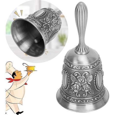 Silberne Handglocke, Tischglocke, Barglocke, Restaurantservice