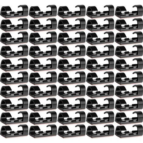 Lot de 30 serre-cables, support de cable avec base sécurisée par adhésif, jeu de serre-cables pour bureau, cable d'alimentation, cable de chargement USB, chargeurs et cables audio, 30 jeux de serre-ca (1/4)