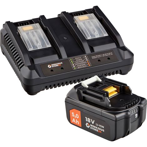 WS24 Akku Starter-Set 18 V / 1x 5,0 Ah Akku + Doppelschnellladegerät