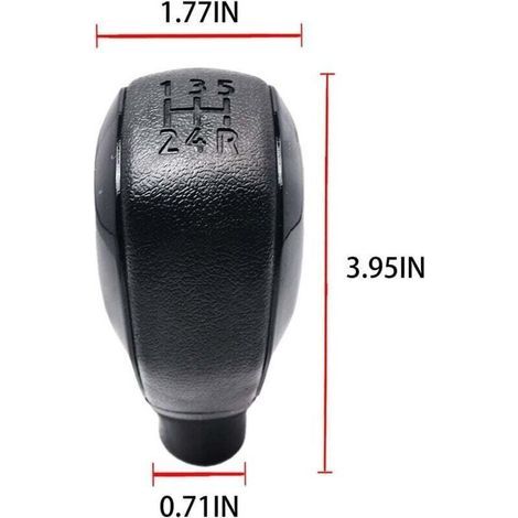 Pommeau de levier de vitesse 5 vitesses compatible avec Peugeot 208, 308, 508, 2008, 3008, Citroën C2, C3, C4, C5, Jumpy - Noir (1/5)
