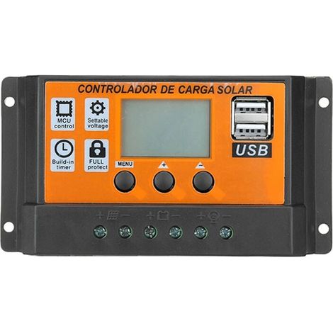 100A 12V/24V Solarregler, Dual USB LCD Laderegler für Solarpanel (1/5)