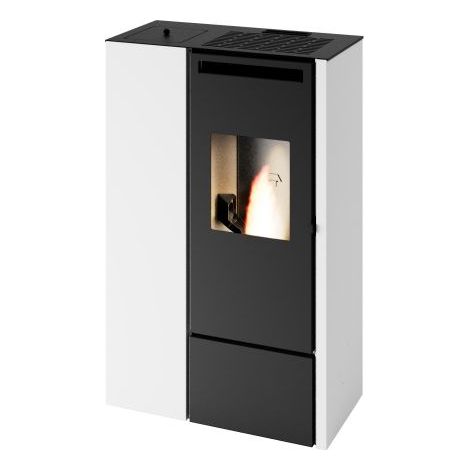 Punto Fuoco – Poêle à granulés étanche slim canalisable 9.9 kW – Foyer acier – Écran LCD – Sortie fumées arrière/latéral – Classe A+