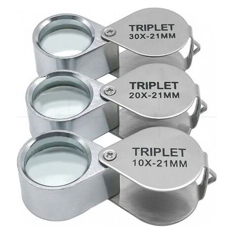 3 pièces loupe de boucle de bijoux illuminée 10X 20X 30X loupe loupe bijoutiers Eye Loup LED/UV loupe de poche pour travail rapproché ramassage de pierres (1/5)